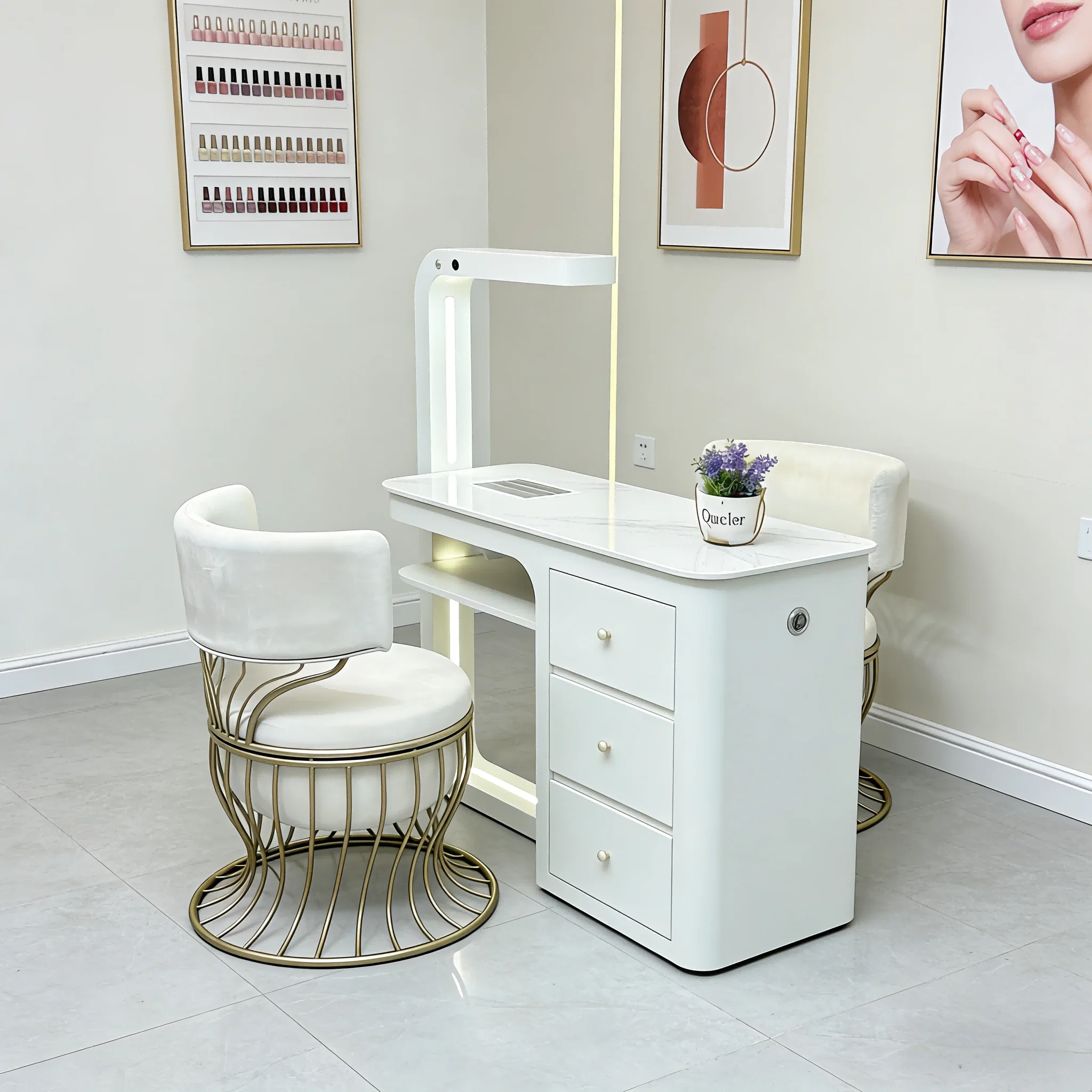 Nail Tables with Storage Professional  Tables Manicure Tables with Dust Collector and  Lamp Double  Table