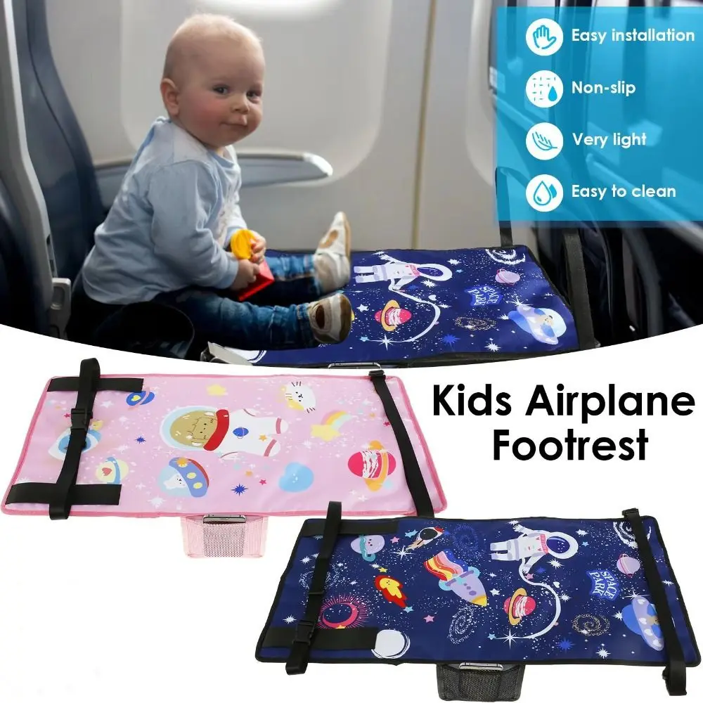 Children's Travel Portable Airplane Bed Cute Cartoon Oxford Foot Leg Rest Airplane Hammock Kids