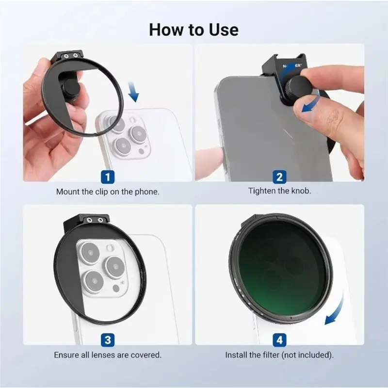 B03B-Cold Shoe Mount 67Mm Phone Filter Clip For Iphone17 16 Pro/Pro Max Android S26 Ultra Lens Accessories view 2