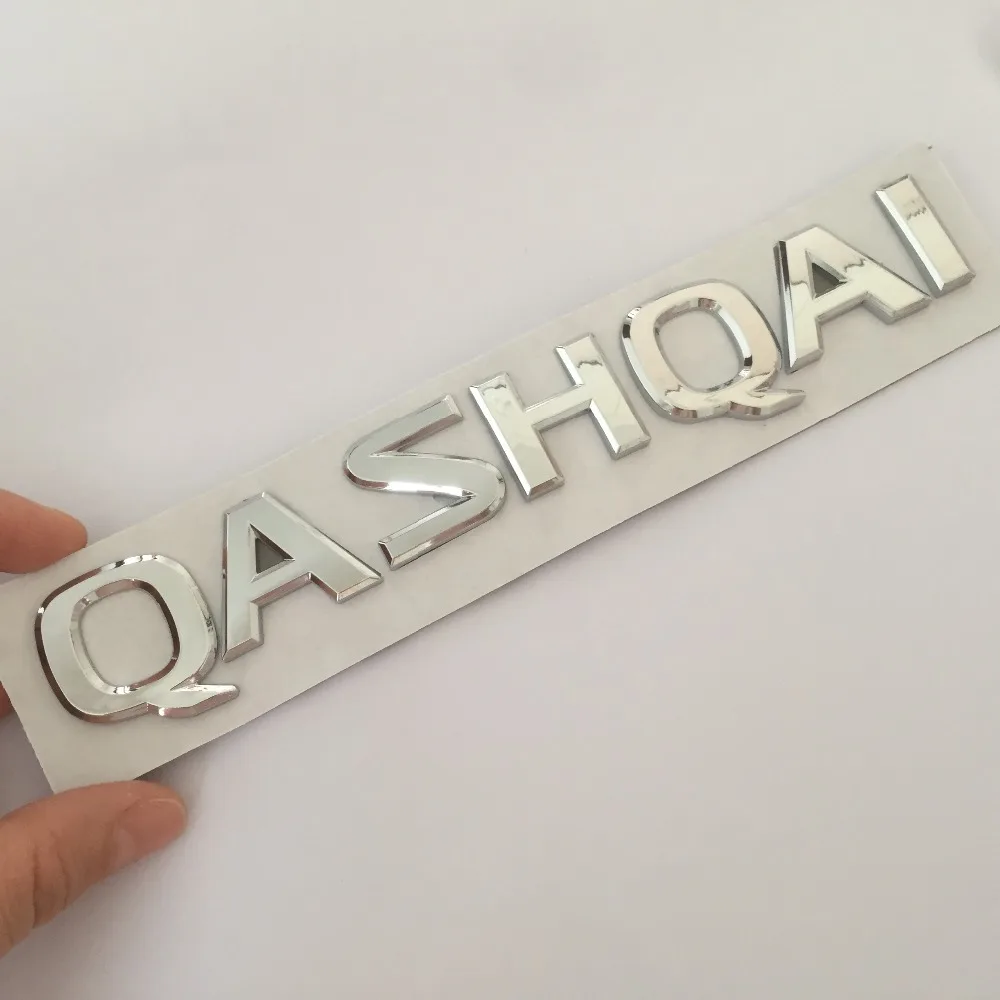 1pcs 3D ABS high quality QASHQAI car Letter Emblem Rear tail trunk Decals badge sticker Decal styling auto Accessories