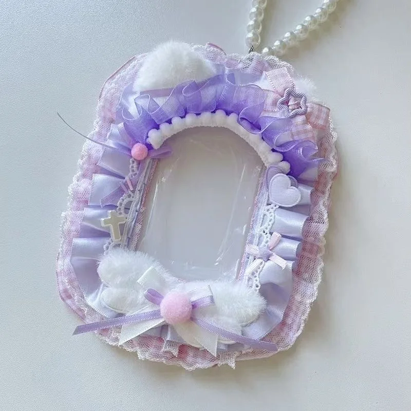 

ornaments woman bags pendants card photo display DIY ita bag accessories itabag decoration gird lace plush decor for bag charm