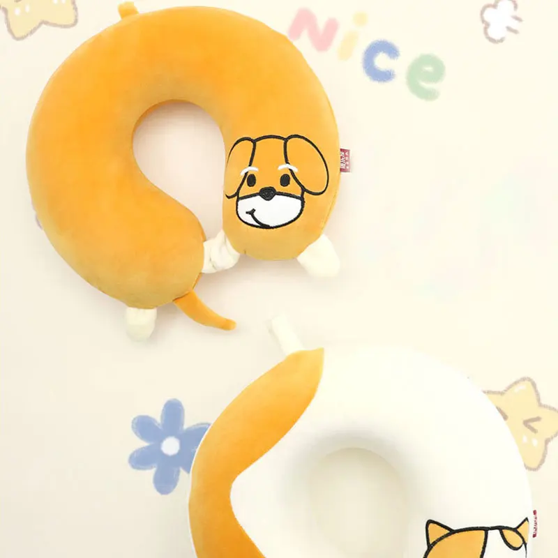 Soft U-Shaped Plush Sleep Neck Protection Pillow Office Cushion Cute Lovely Travel Memory Foam Pillows for Children/Adults