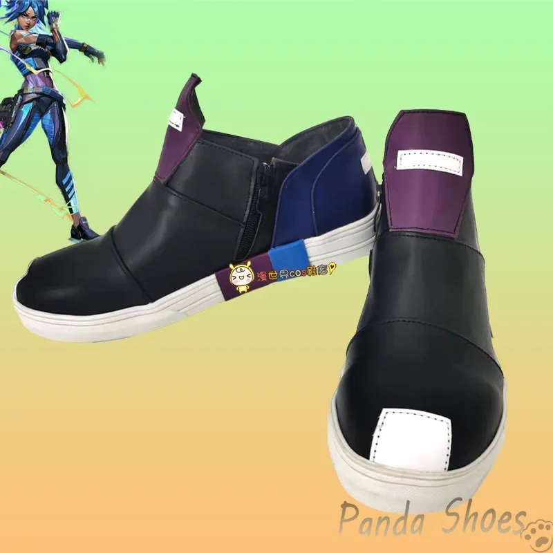 

Valorant Neon Cosplay Shoes Anime Game Cos Black Sneaker Boots Neon Cosplay Costume Prop Shoes for Con Halloween Party