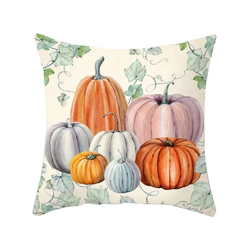 Autumn Pumpkin Pattern Pillowcase Office Living Room Home Pillowcase Car Ornaments