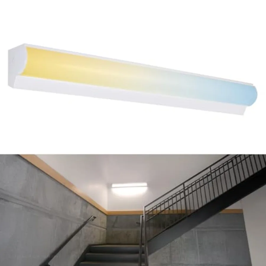 

3CCT LED Linear Stairwell Strip Light Fixture Feet 30W/0W/50W Selectable 20V-277V 0-0V Dimmable Shop Light Surface Mount Commer