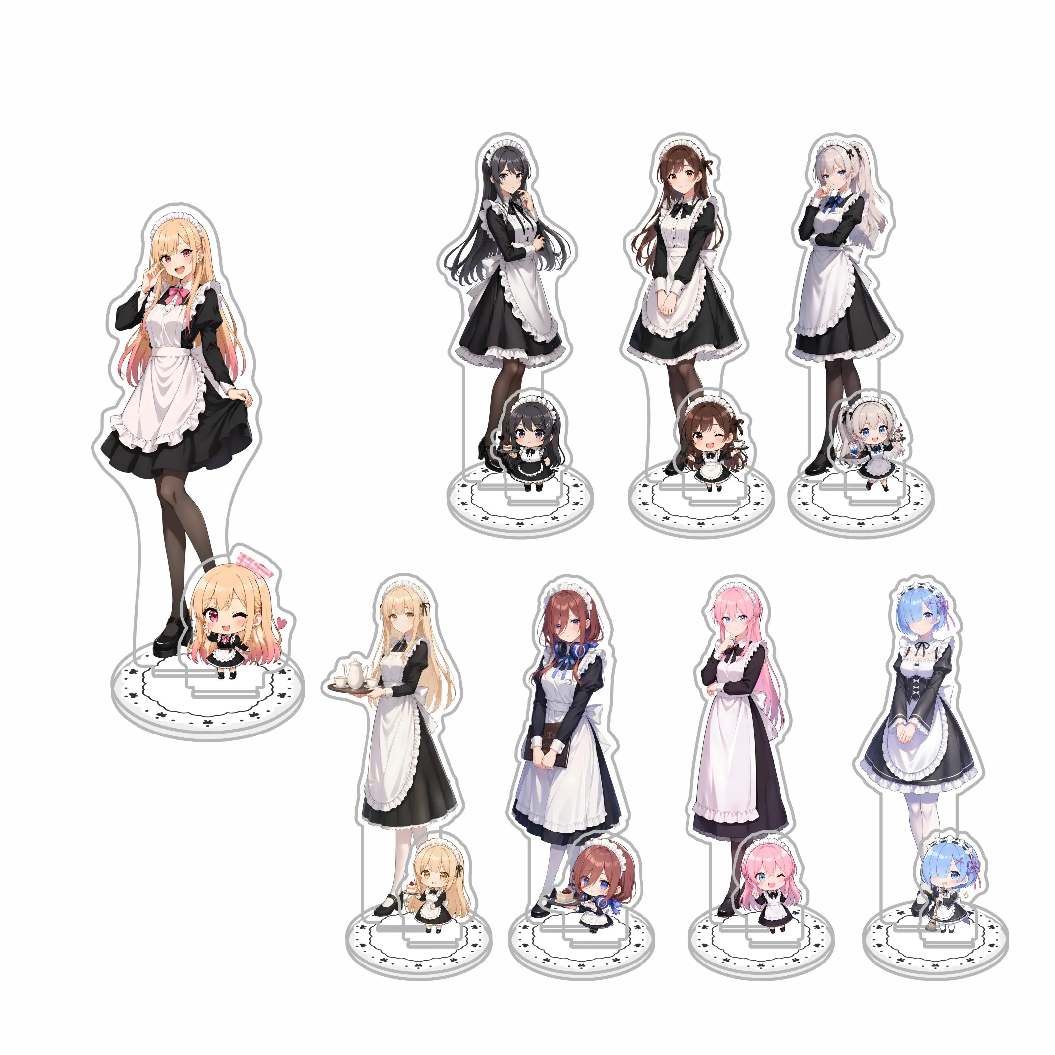 Kawaii Maid Waifu Marin Kitagawa Mahiru Shiina Miku Nakano 15cm Acrylic Stand keychain Cute Girl The Quintessential Quintuplets