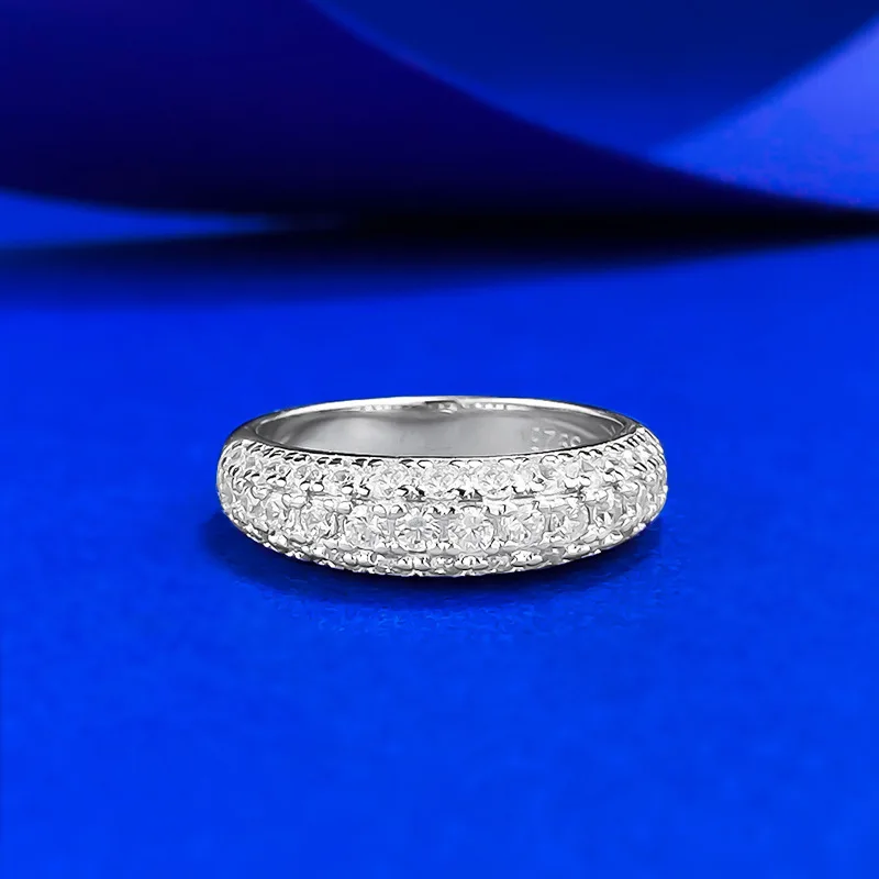 Classic Sparkling Full High Carbon Diamonds Women's Ring,925 Sterling Silver Promise Wedding Band & Engagement Ring Jewelry Gift