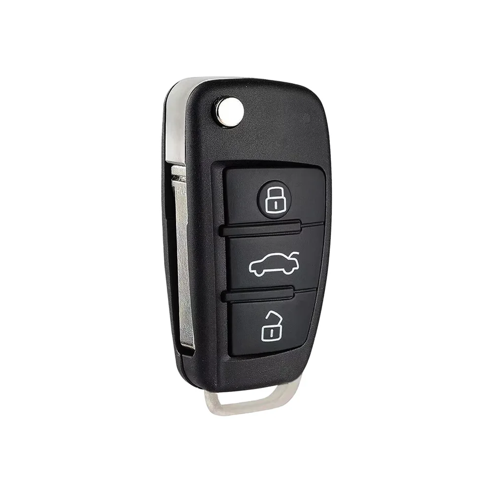 KeyChip Pro do Audi A3 S3 2012-2015, 3-przyciskowy składany kluczyk samochodowy 433 MHz Megamos AES / MQB 8V0837220 bez funkcji Keyless — 2