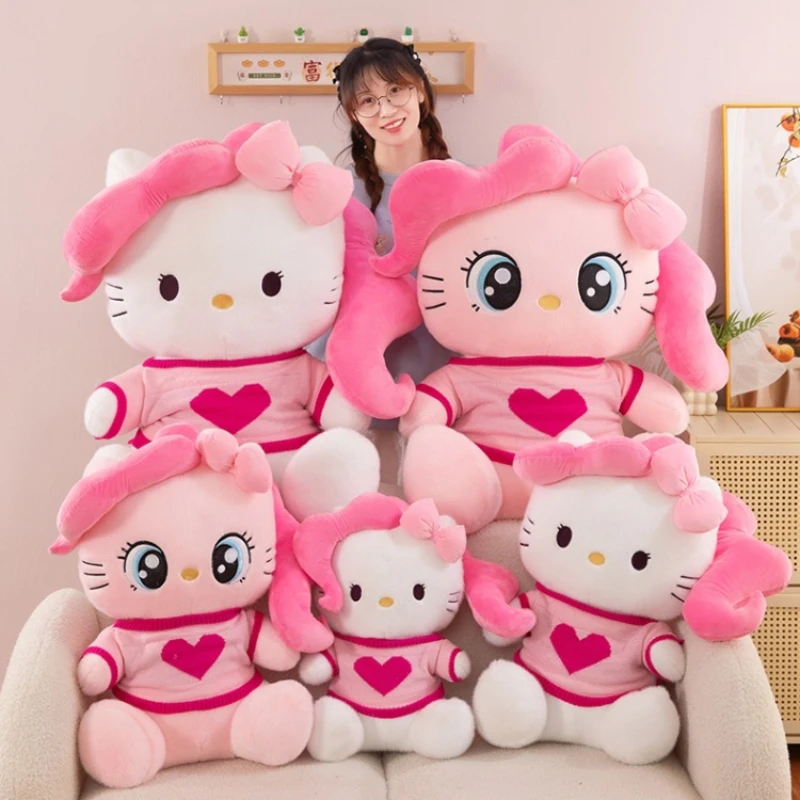 

Аниме Kawaii свитер в стиле My Little Pony Hello Kitty, большая плюшевая кукла, игрушка, диван, подушка, украшение для спальни, украшение, подарок на день рождения