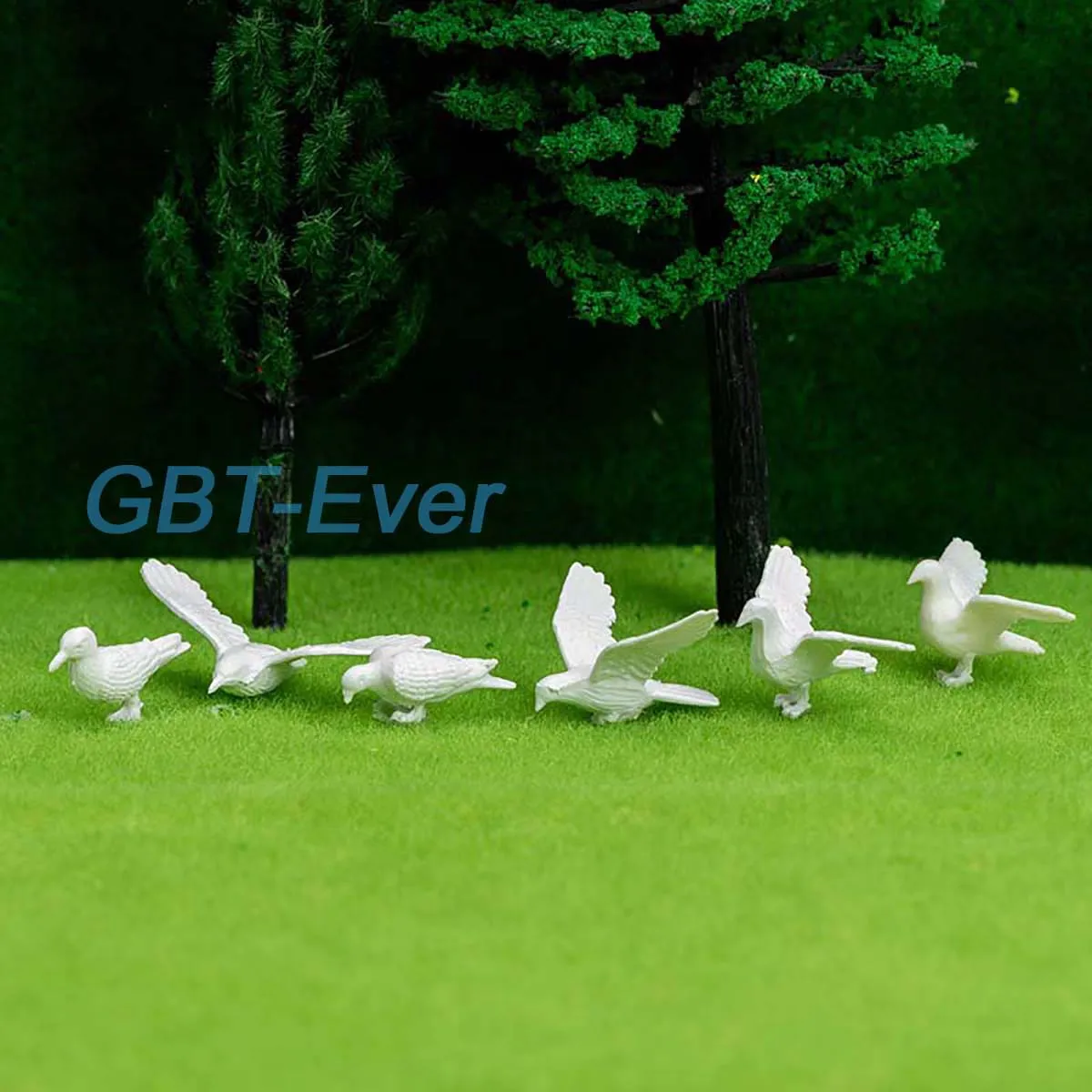 5Pcs Miniature White Pigeons Animal Bird Model Doll House Fairy Home Decor for Garden Zoo Scene Making Material