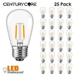 Shatterproof S14 Light Bulb 220V 110V 2W Dimmable Warm White Plastic Filament Light Bulbs For String Light Garden Outdoor Decor