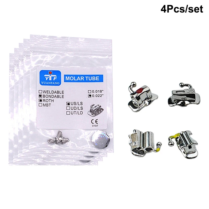 

Dental Orthodontic Bondable Buccal Tube For 1st 2nd Molar Mesh Base Non-Convertible Single Tube Roth Mbt