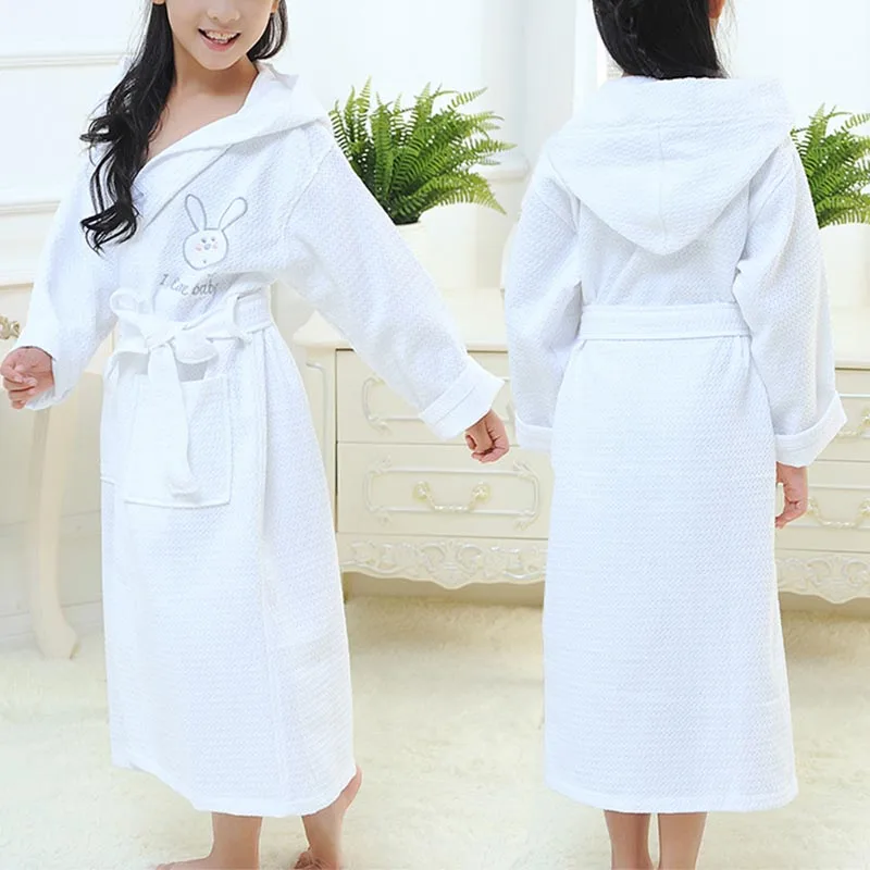 Children New Pure Cotton Autumn Winter Robe Sleepwear Boys And Girls Thick Warm Towel Bathrobe Nightgown Loose Casual Loungewear