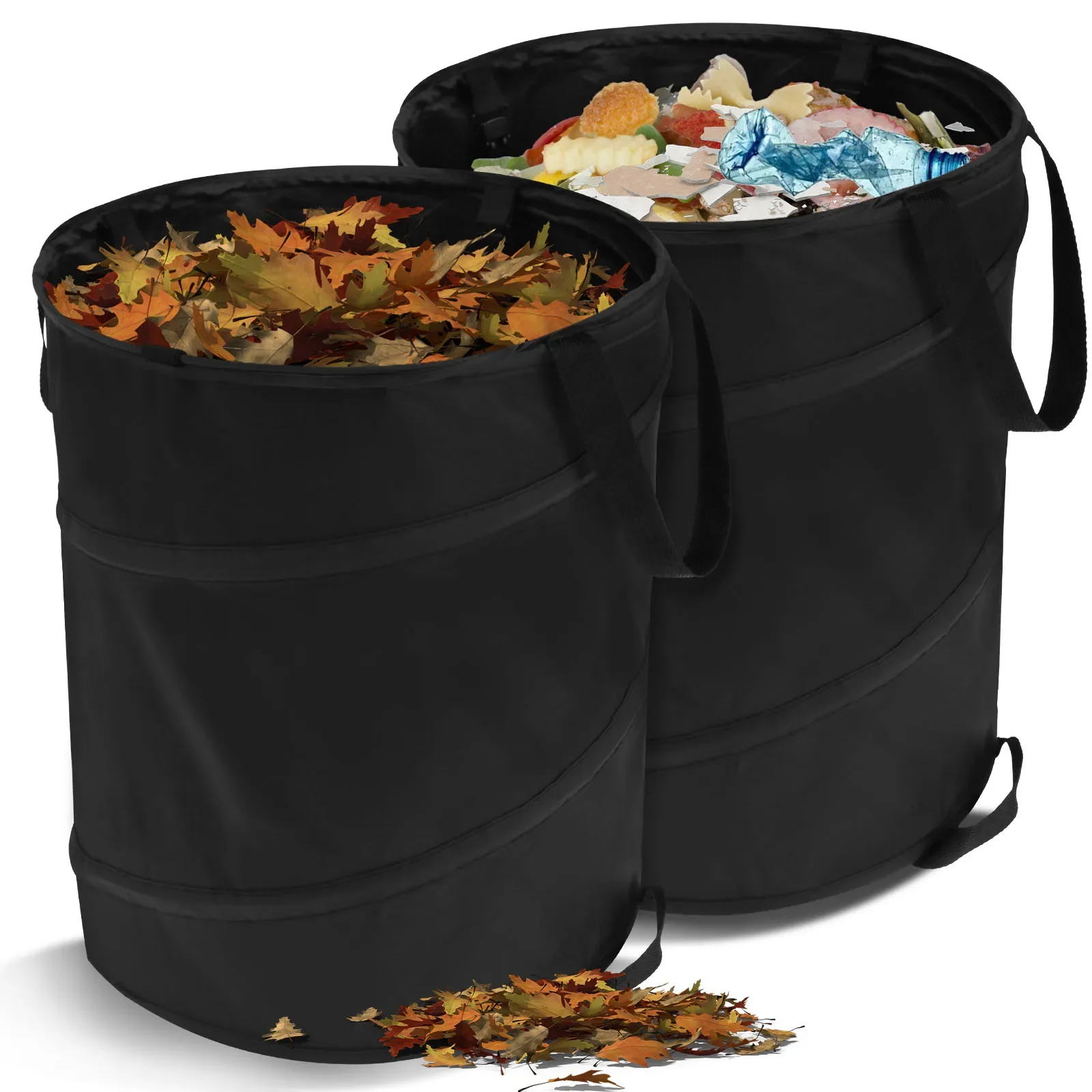 Zusammenklappbarer Mülleimer, tragbarer Mülleimer, Pop-Up-Gartenblatt-Mülleimer, Outdoor, Camping, Abfallbehälter, multifunktionale Aufbewahrungsbox
