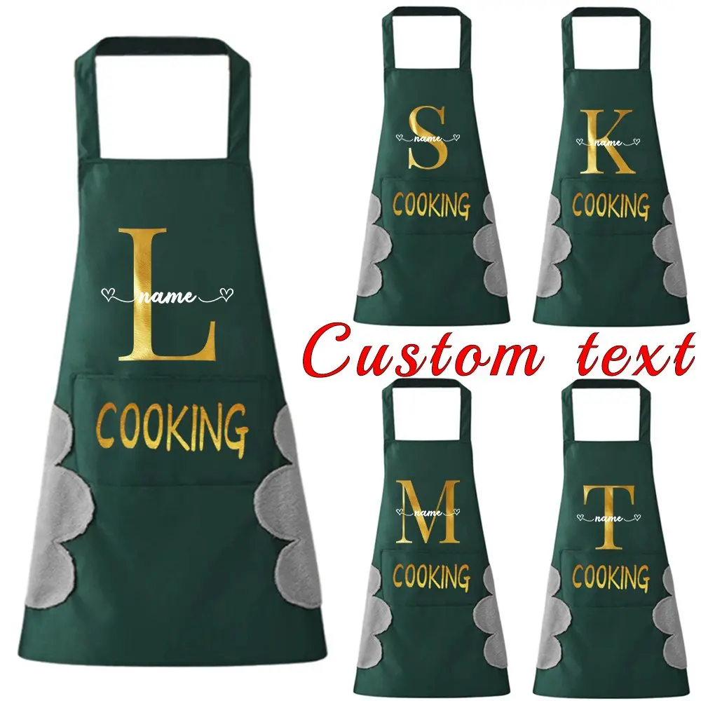 

Персонализированный кухонный фартук на заказ, водонепроницаемый фартук для готовки с карманом, подходит для выпечки и барбекю.