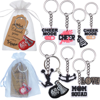 10 Sets Cheerleading Gifts, Cheer Keychains with Organza Bags and Thank You Tags, Perfect Backpack for Women’s Cheer Teams