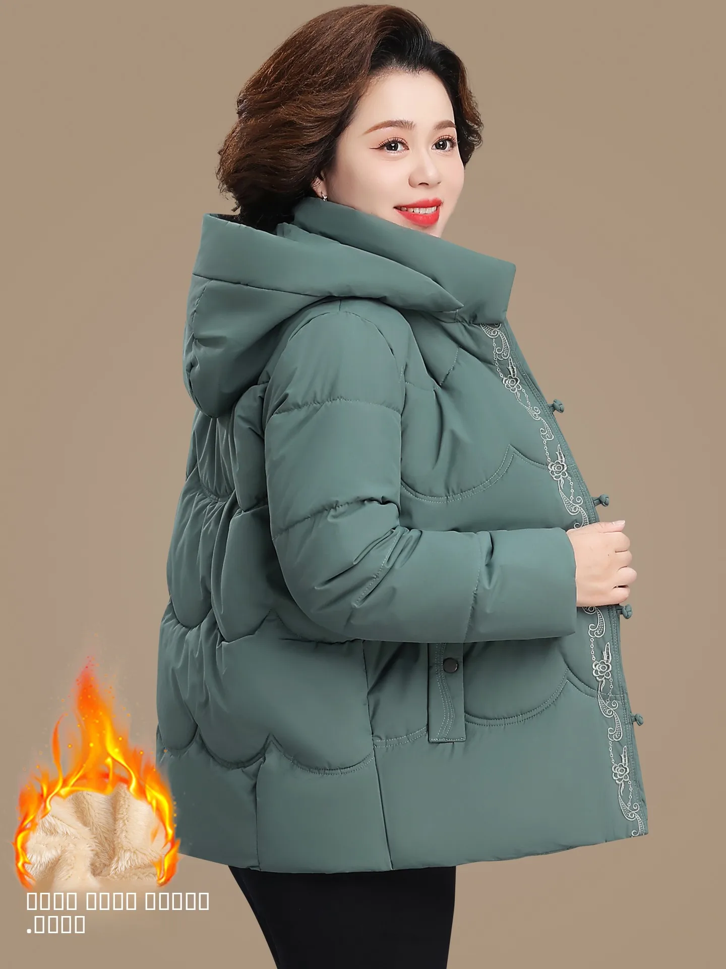 

Модная зимняя хлопковая куртка для женщин: повседневное свободное теплое пальто средней длины с капюшоном для женщин среднего возраста