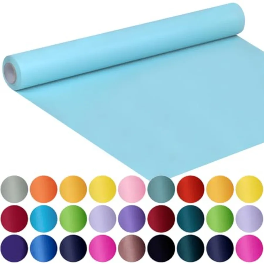 

63' Light Blue Kraft Craft Paper Roll for Gift Wrapping Bulletin Board Bouquet Flower Art Packing Parcel Table Covering 80GSM 5