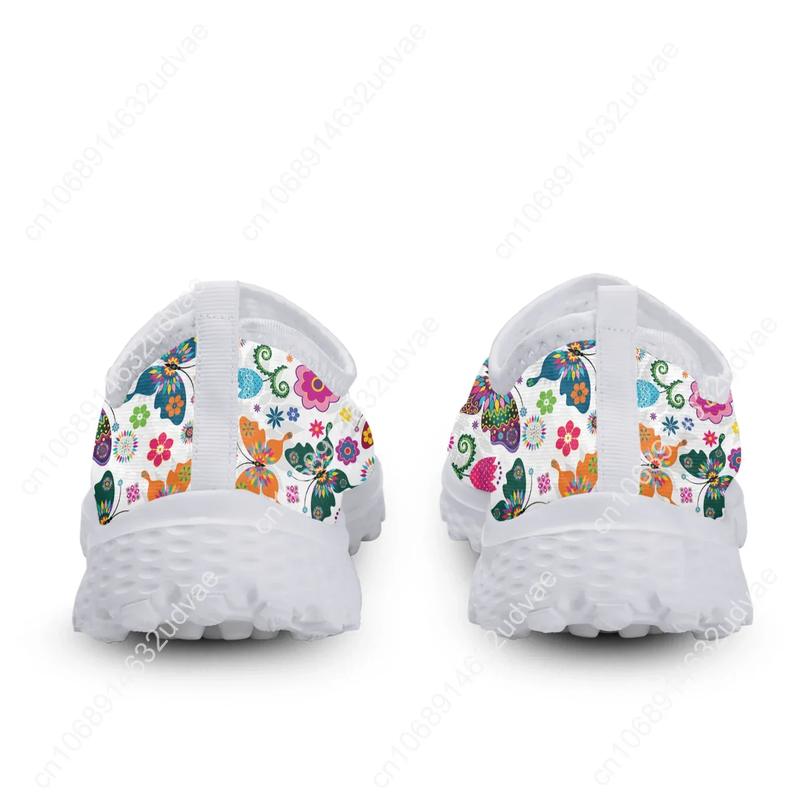 Fashion Colorful Butterfly Design Flower Print Home Mesh Shoes Loafers Women Slip On Sneakers Soft Flat Shoes