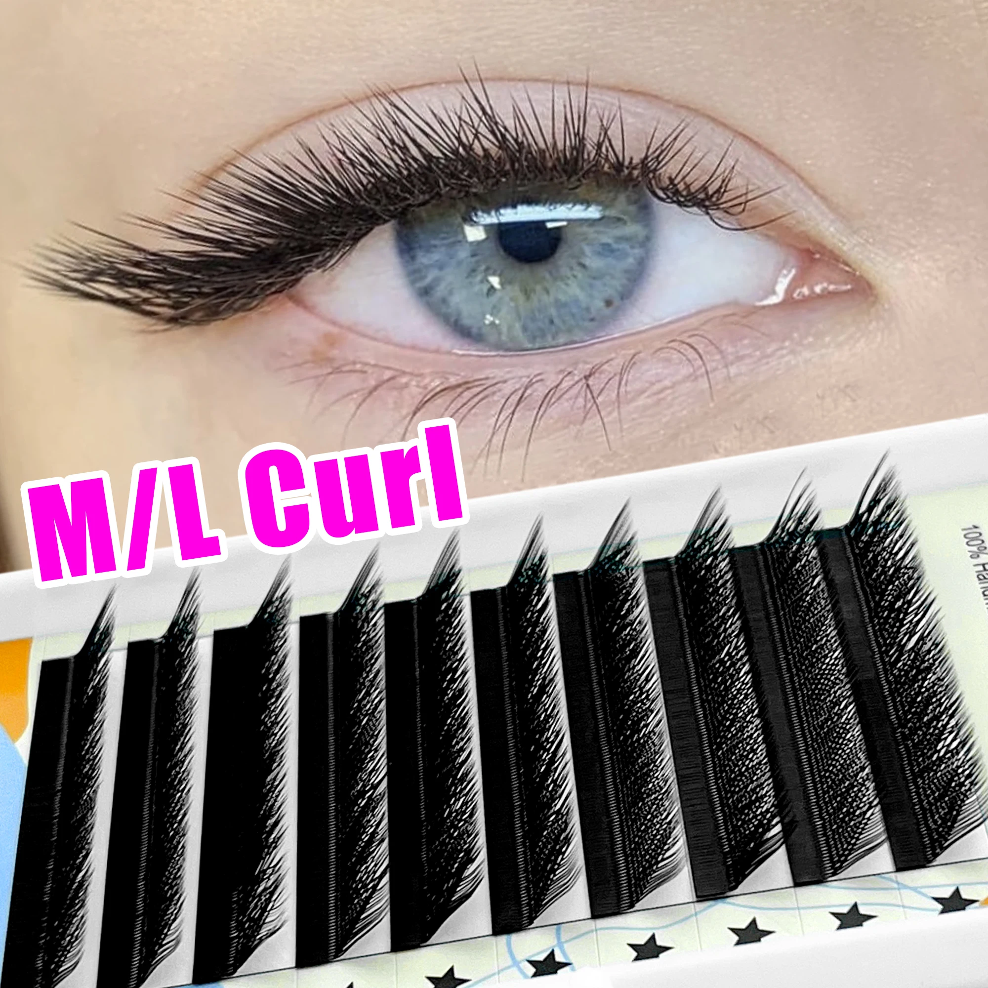 Lakanaku M L C D Curl Y Eyelashes Soft Cilia Volume Korea High Quality YY Eyelash Extension Eye Lashes Natural Premade Fan