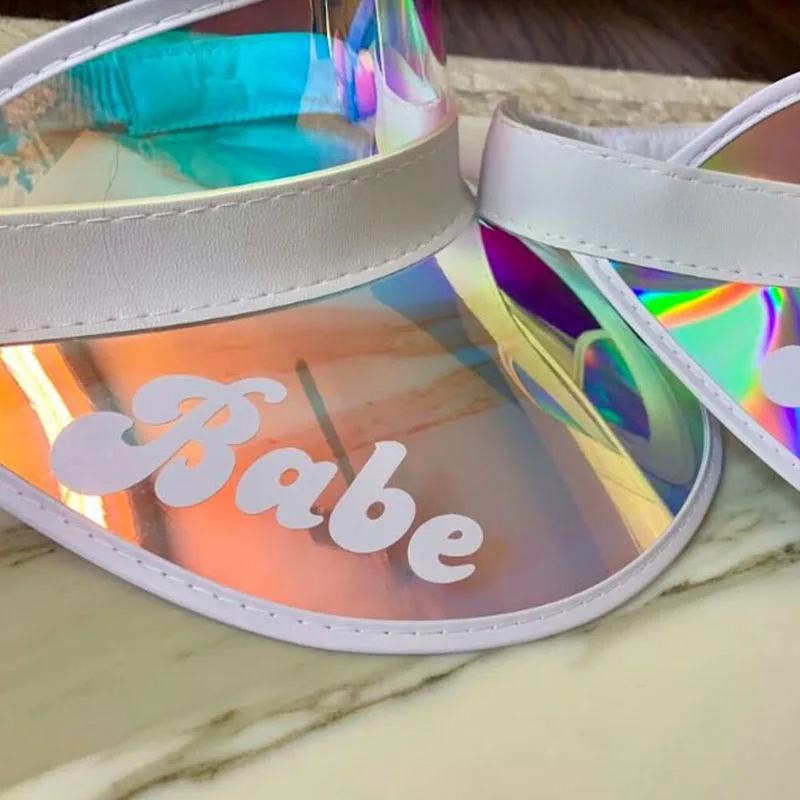 Personalized Adult Bachelorette Sun Visor Bride Tribe Hat Custom Beach Holographic Visors Pool Party Favors Bridesmaid Gifts