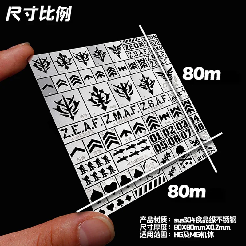 Alexen Tools GM EFF And Zaku Garage Icon Stencil Leakage spray templates For Assembly Model Building Tools DIY