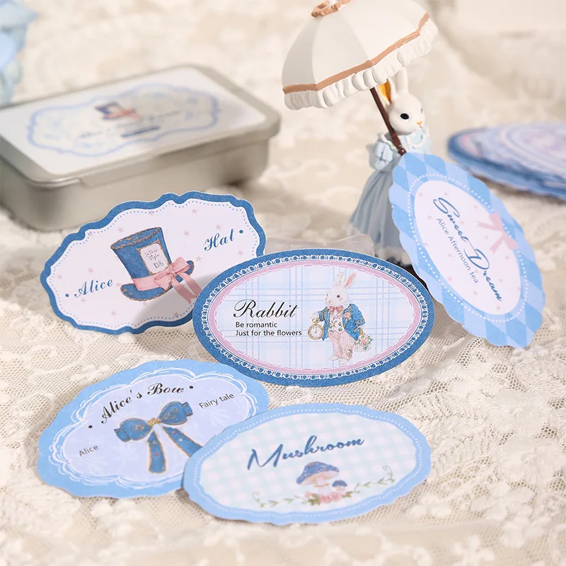 20pcs/1lot Kawaii Stationery Stickers Alice's Sweet Dream Junk Journaling Decorative Scrapbooking for stickers Scrapbook