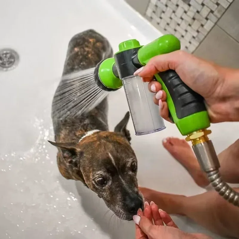 Pet Shower Nozzle Animator hose dog shower gun, 3 modes adjustable, pet wash, bath water bubble