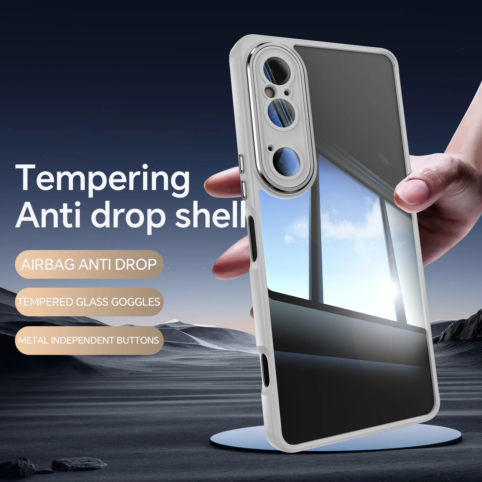 حافظة tpu معدنية مضادة للطرق لسوني إكسبيريا 1 vi 10 ، حافظة زجاجية مضادة للطرق ، أحدث صيحات الموضة