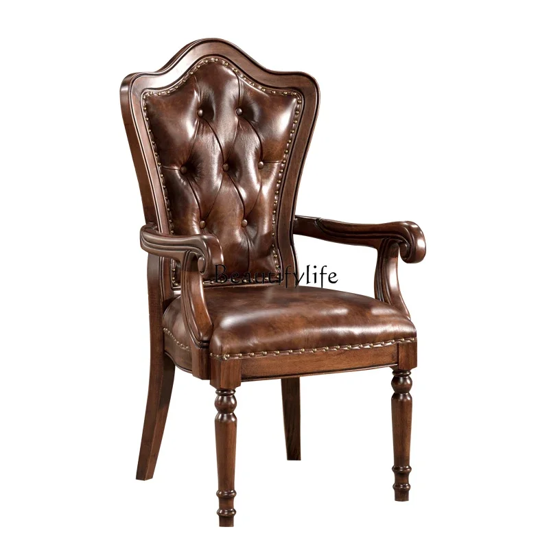 

LD33American all solid wood black walnut office chair book desk chair computer chair