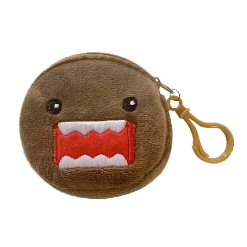 Domo Kun Plush Keychain Keyring Kawaii Cute Coin Purse Wallet Cartoon Mini Round Coin Pouch Case