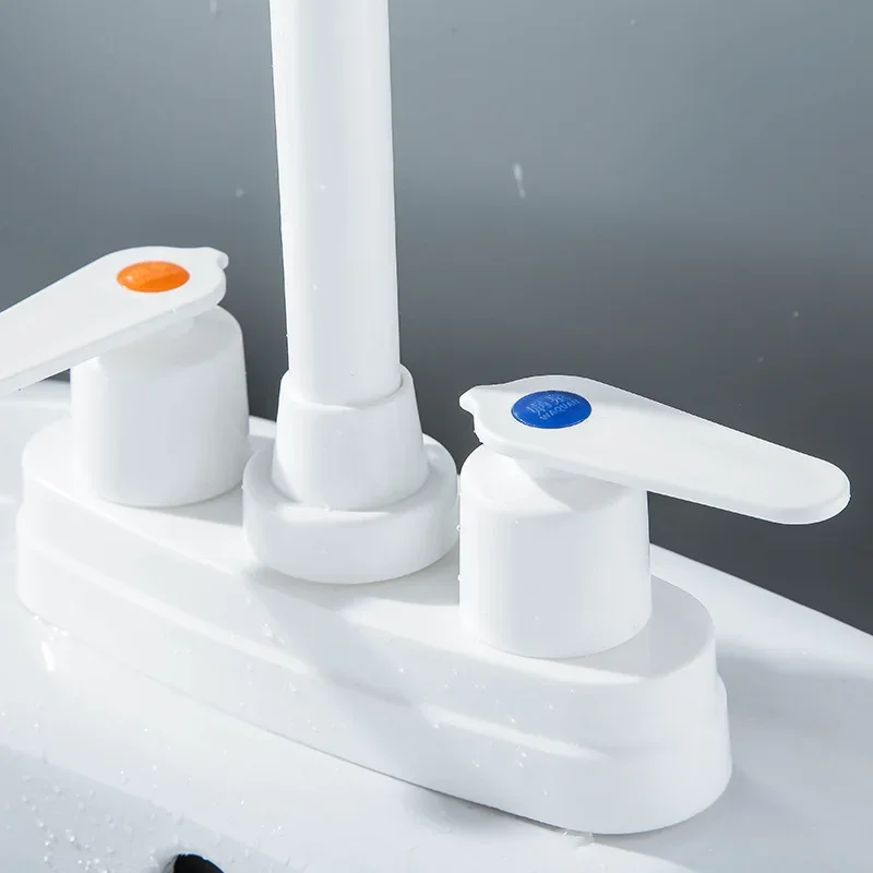 Simple bathroom sink faucet washbasin washbasin multi-purpose kitchen hot and cold water double hole mixed double handle faucet