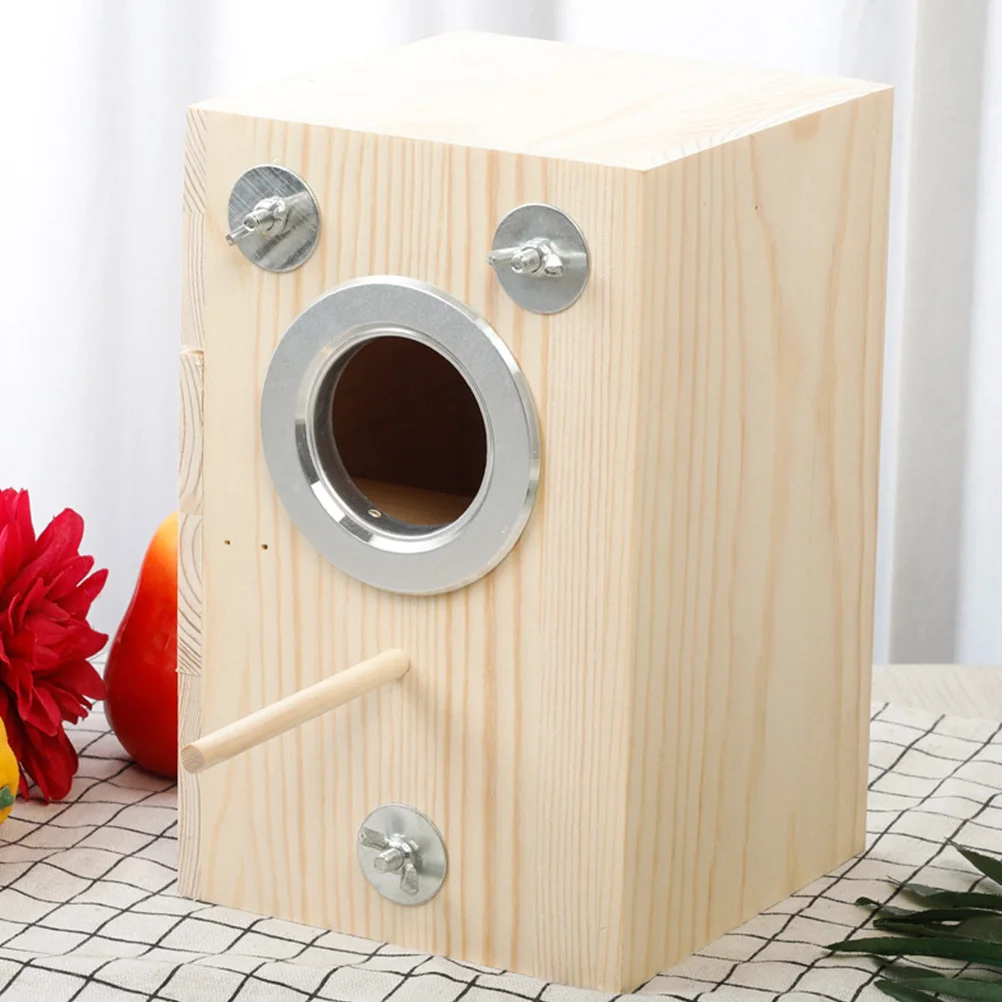 

1Pcs Wood Bird Nest Strong Durable Safe Ideal Home Play Rest Nature Feeling Canary Parrot Lark Small Birds Supplies