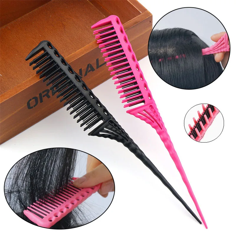 3 Row Pointed Tail Hair Teasing Combs 2pcs Hair Backcombing Parting Sectioning Combs Styling Tool Parting Comb for Home Salon