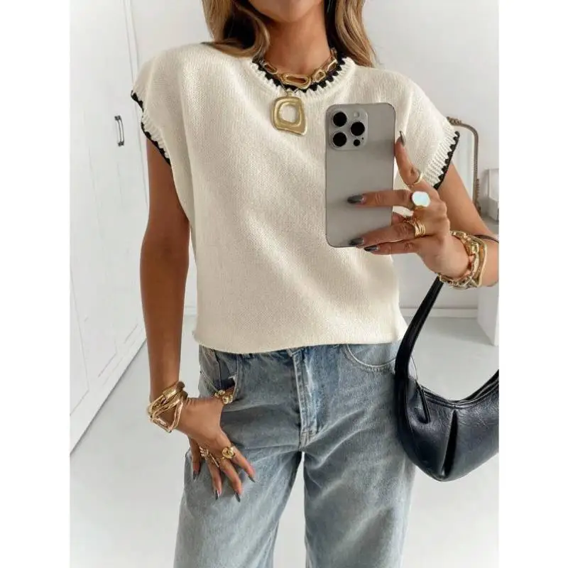 

O 237 Women's New Sle round Ne ort Sve Knitted Sweater Color Blo Coolmax Fiber Ciwalk Collar Deformable