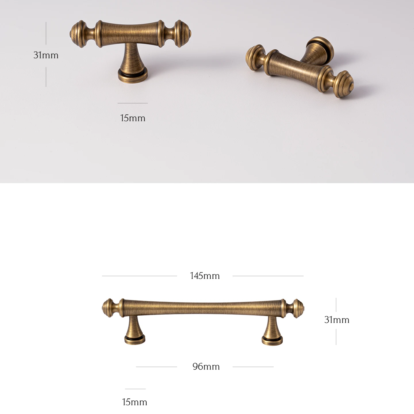 Antique brushed brass cabinet pull 29