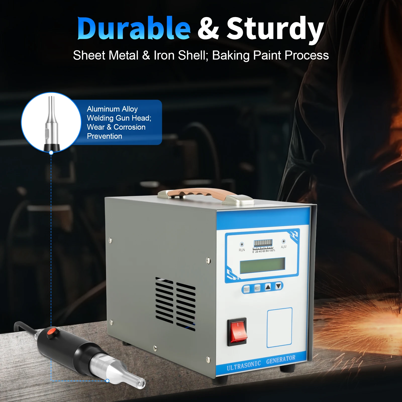 

Ультразвуковой аппарат для точечной сварки пластика, 200-700 Вт, сварочный аппарат для пластика, 28 кГц, ультразвуковое сварочное оборудование для ПП, АБС, ПЭ, ПЭТ