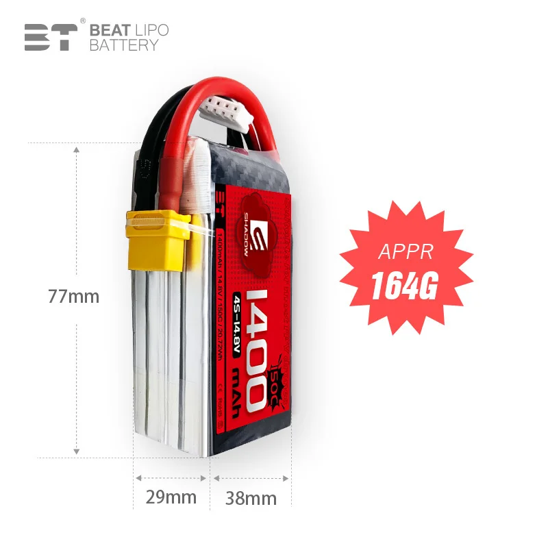 4s новый 14,8 V 1400mAh 150C LiPo аккумулятор для радиоуправляемого квадрокоптера вертолета FPV гоночного дрона запасные части 14,8 V перезаряжаемая батарея