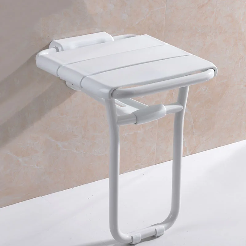 

8905 Wall Mounted Bath Stool Stainless Steel PVC Plastic Bathroom Wall Foldable Bench F olding Shower Chair Shower F olding Seat