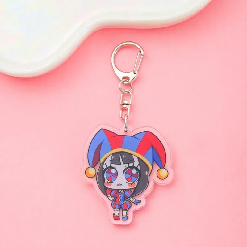 Anime The Amazing Digital Circus Acrylic keychain Accessaries Cartoon Funny Bag Pendant Charm Car Cute Keyring Friends Gifts