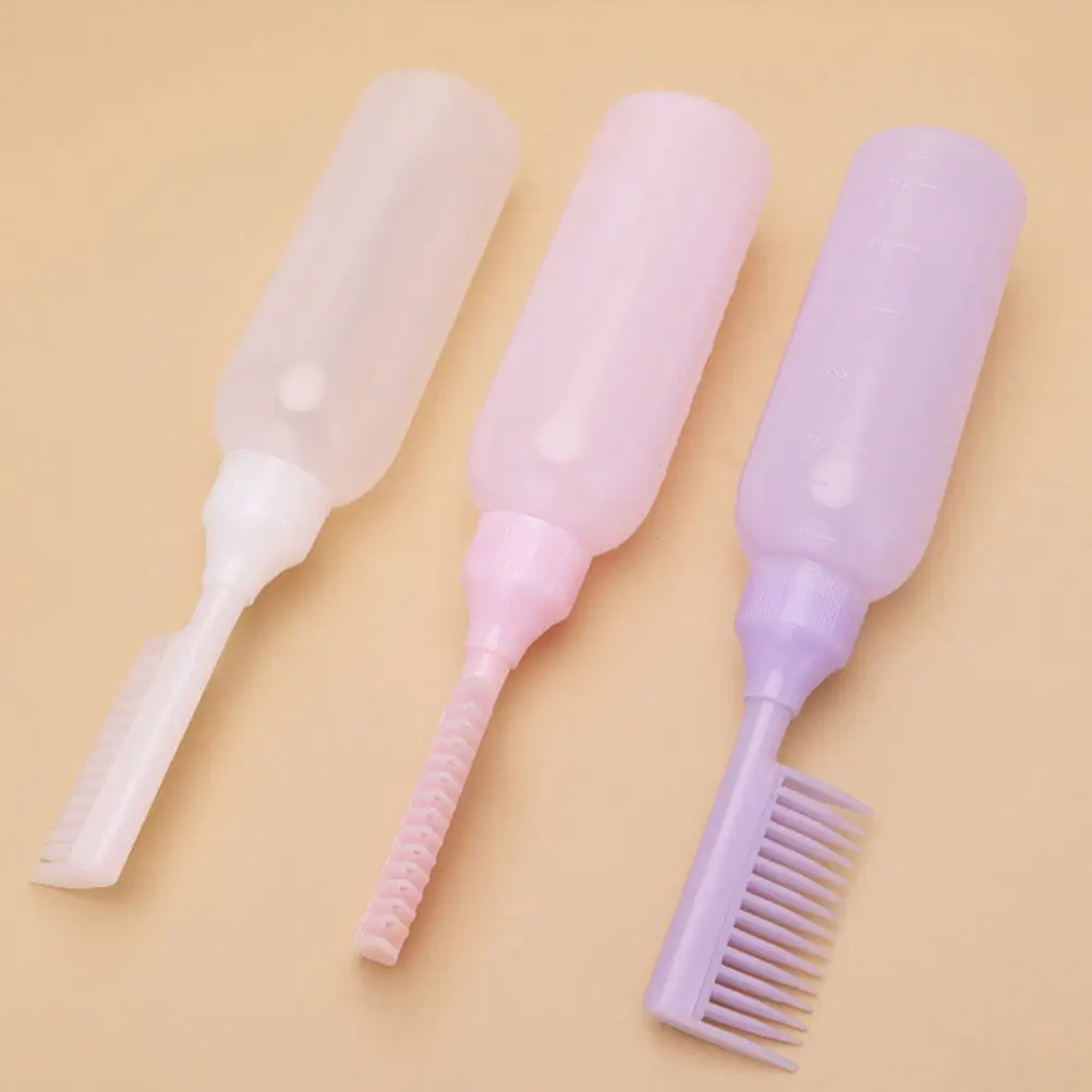 

3Pcs Hair Coloring Bottle Comb Applicator Bottles for Root Touch Up Dyeing Salon Home Use Premium Squeeze Bottle with Scale