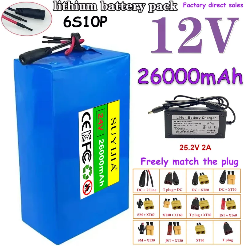 

Nouveau 100% 6S10P 25.2V 26000mAh 18650.0 Batterie Au Lithium Adapté À L'alimentation Extérieure, Etc.