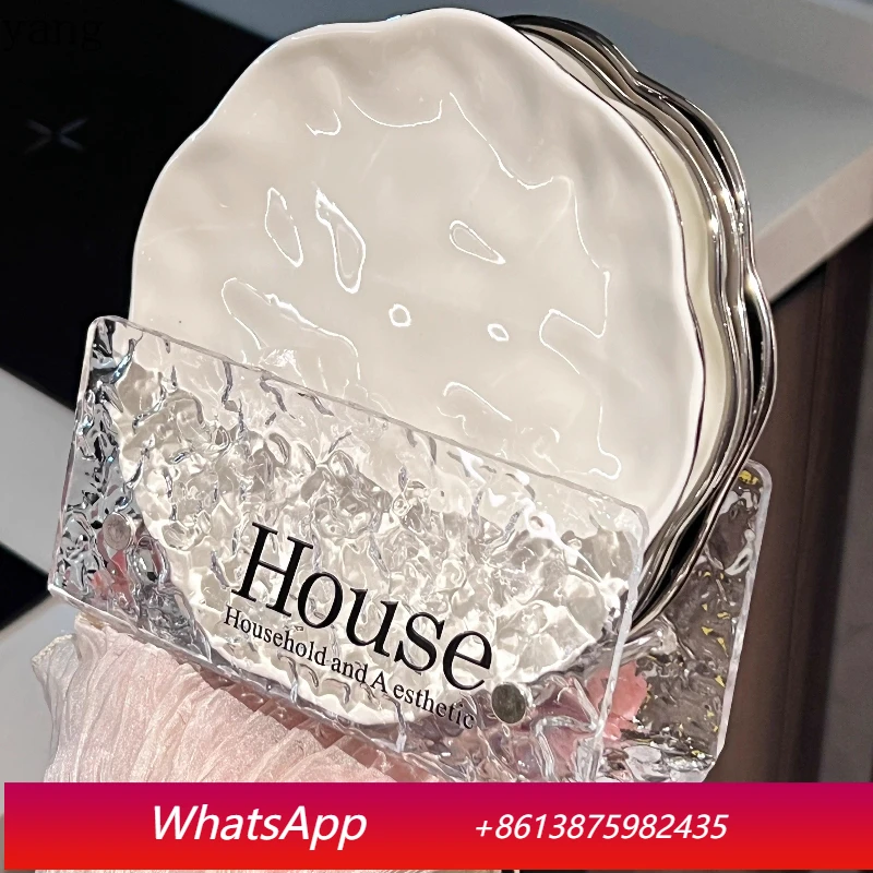 LMM light luxury meal plate spitting bone plate household ceramic plate dining table garbage residue