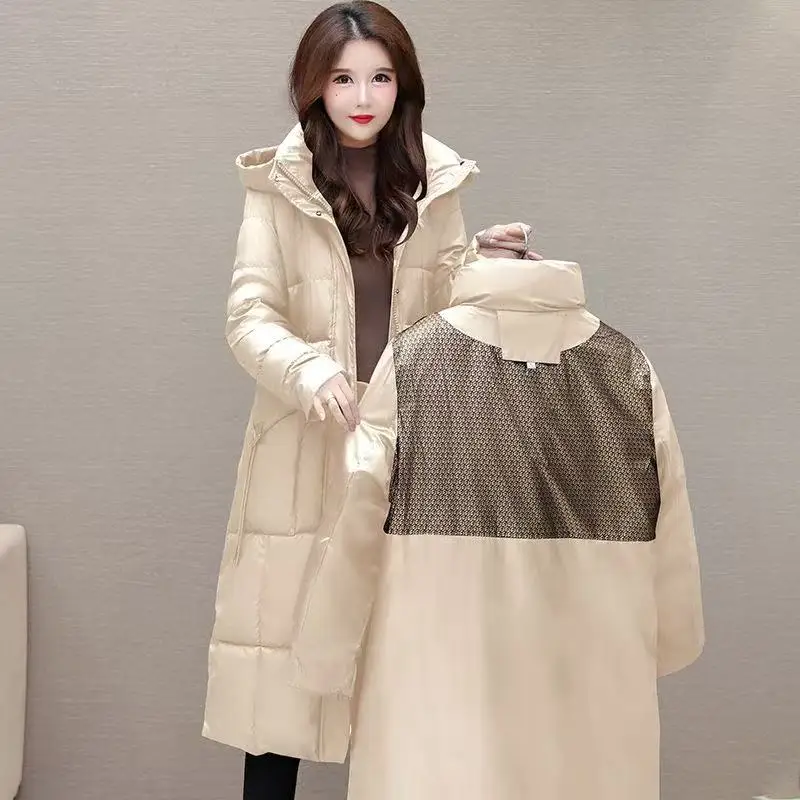 Women Jacket Coats Long Parkas 2025 Winter Female Down Cotton Hooded Overcoat Thick Warm Jackets Windproof Casual Student Coat