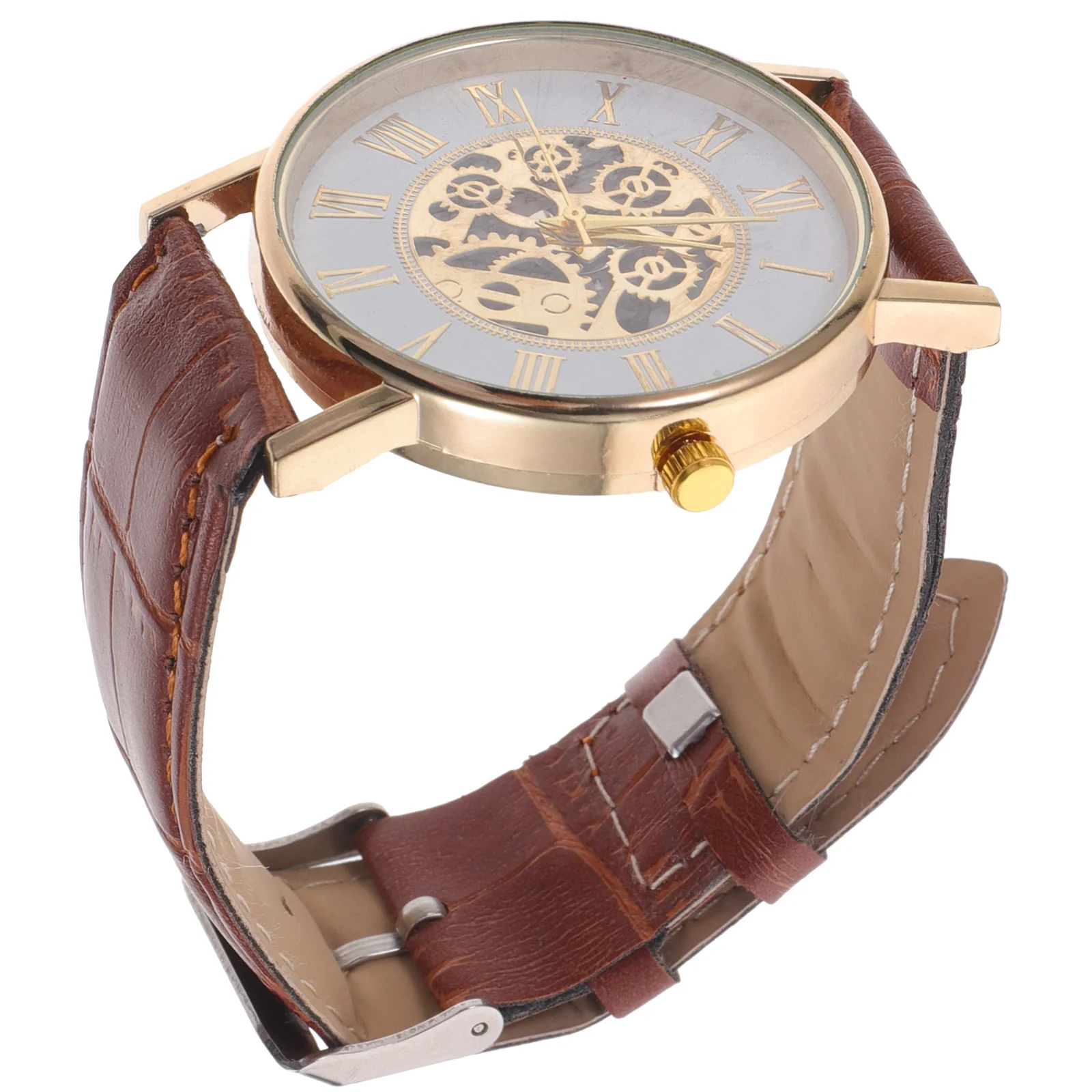 

1pc Quartz Watches Hollow Wrist Imitation Unisex Adult Fashion Breathable Strap Work Watch