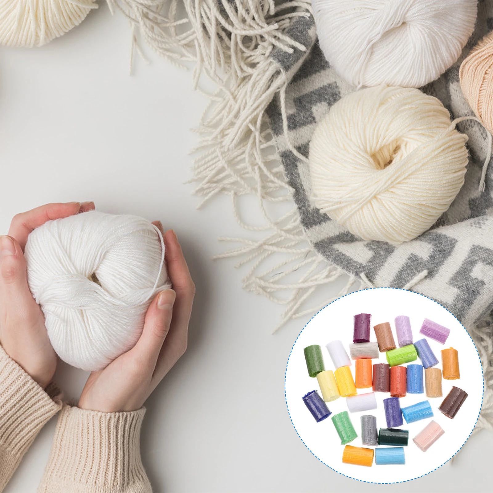 

DIY Handcraft Material Pre Cut Yarn Set for Sweater Blankets Durable Safe Exquisite Workmanship Fashionable Suitable