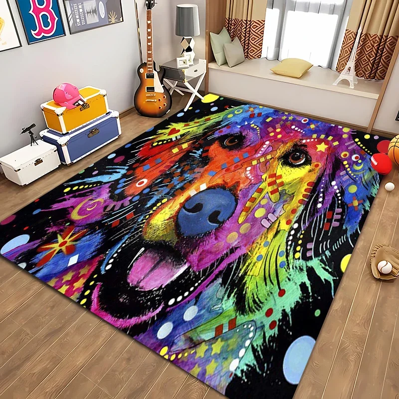 Loyal Dogs  3D HD Printing Carpets for Home Living Rooms  Children's Bedroom Sofa Doormat Kitchen Floor Rug Anti-slip Decor Mat