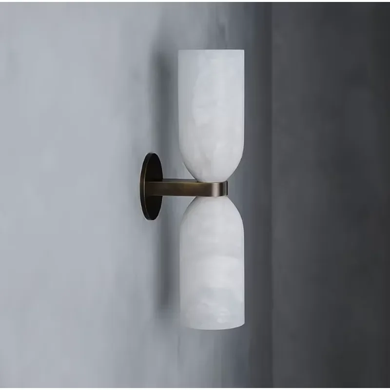 Popular Nordic Minimalist Modern Bedroom Bedside Lamp Creative All Copper Marble Living Room