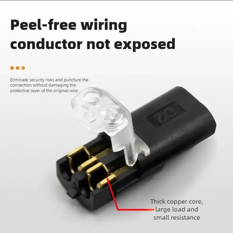2 Pin Way Plug Docking T Type Electrical Connector LED Wire Cable Automotive No Break Lines Connector Strip Terminal Connection - Image 3