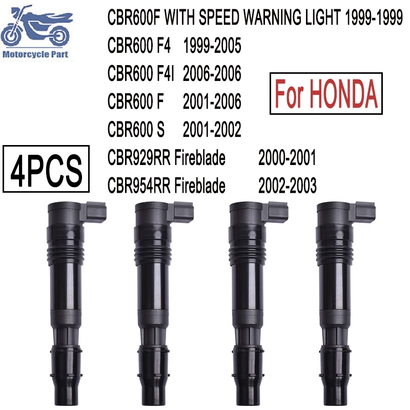 

1/2/4PCS 30700-MBW-611 Motorcycle Ignition Coil for HONDA CBR929RR CBR954RR Fireblade 2000-2003 CBR600F CBR600 F4 F4I CBR600S